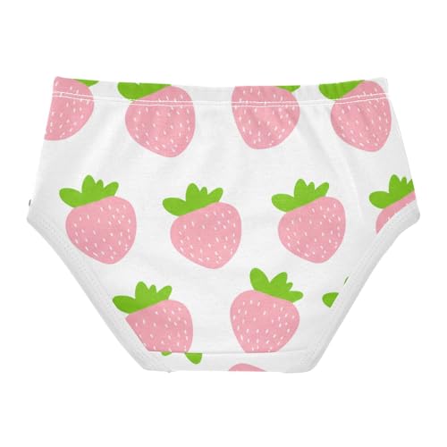 Girls Underwear Toddler 2t Cotton Panties Little Girl Cartoon Undies Kids Briefs Pink Strawberry White2