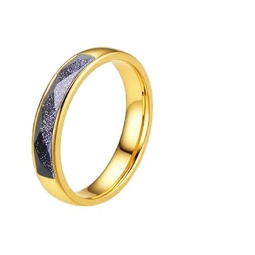 munone Anel Galaxy Half Eternity para homens e mulheres, anel de titânio e aço inoxidável banhado a ouro 14k, 5, Metal, Sem pedra preciosa