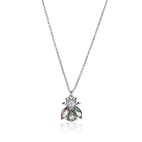 Pendentif zircon vert gris foncé et collier de longue chaîne rock punk mode