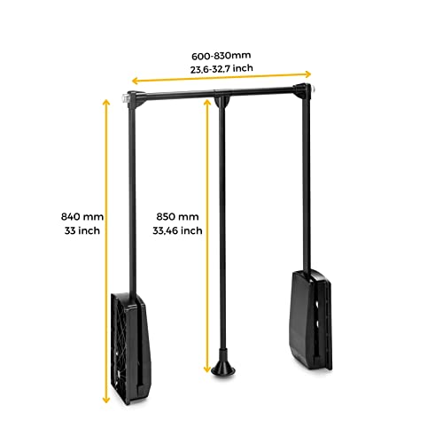 Tringle à vêtements extensible en acier réglable 59-82 cm pour placard - 3