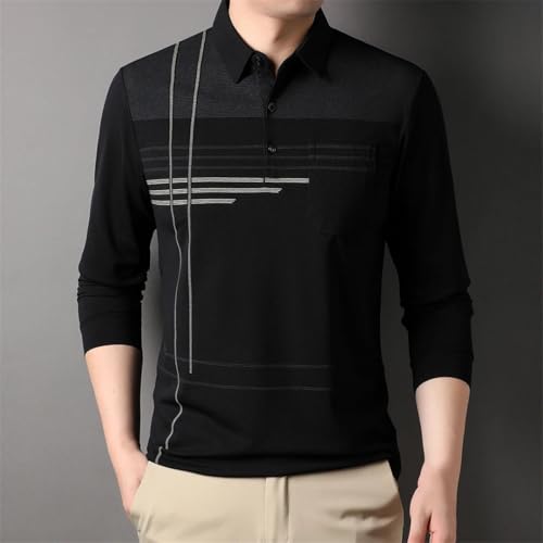 Men's Four Seasons Solid Color Regular Version Casual Business Long-Sleeved Top3