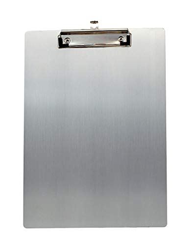 TUKA 1x A4 Porte-bloc en Aluminium, avec Pince, Haute Résistant Planchettes en Aluminium de Haute Qualité, Idéal pour le Travail Quotidien, Clip Planches 1er Pack en Couleur Grise, TKD8025-grey-1x