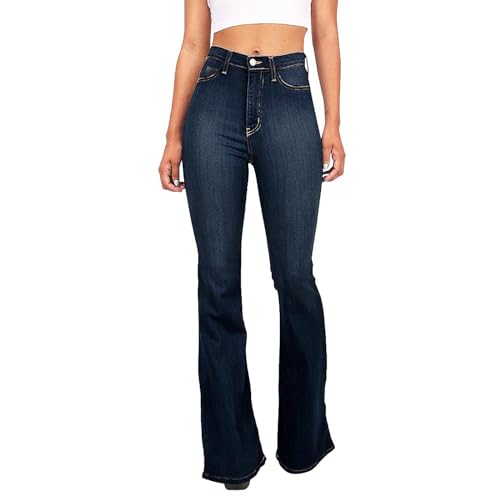 2024 Pantalones Vaquero Mujer Jeans Moda Pantalón Largo Slim Fit Mezclillas Casual Pantalones Denim Verano Primavera Deportes Cintura Alta Original Pantalones Campana Vaquero Clásico Pant