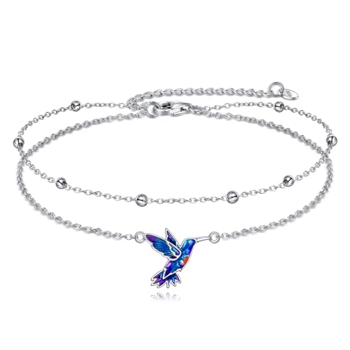 Image of TIGER RIDER Dragonfly Anklet Sterling Silver Dragonfly Gifts Jewelry for Women with Crystal Birthday Anniversary