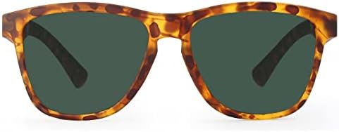 Vintage Tortoise Shell Sunglasses for Men & Women, Retro Eyewear with Non-slip Flexible Frame, Non Polarized Sunglasses for Men UV Protection (Matte Tortoise/Dark Green Non-Polarized)