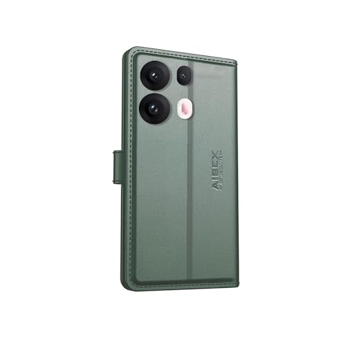 Image of AIBEX Compatible for Oppo Reno 13 Pro 5G Flip Cover Leather Finish with Magnatic Closure | Inside TPU with Card Pockets | Wallet Stand | Complete Protection Flip Case -Black