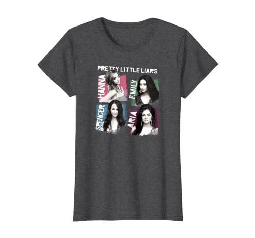 Pretty Little Liars Group Name Boxes T-Shirt, Women, Dark Heather Grey, X-Large