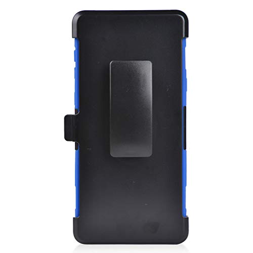 Eaglecell - Compatible With Samsung Galaxy Note 9 Sm-N960 Note9 - Hybrid Phone Case W/Stand/Belt Clip Holster + Tempered Glass Screen Protector - Cv1 Blue #TOP4