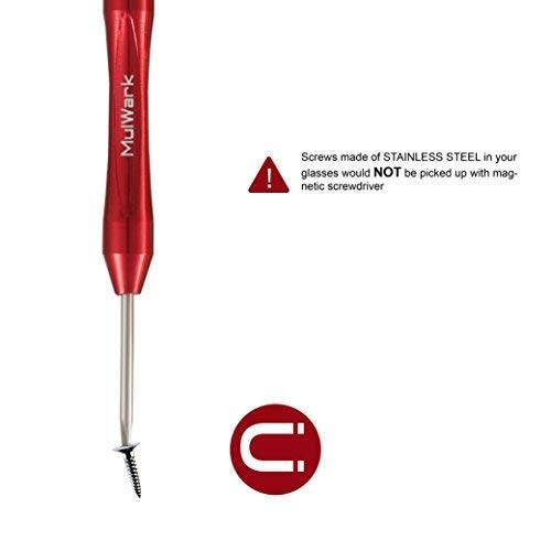 MulWark 6pc Magnetic Mini Flathead and Phillips Micro Precision Head Small Screwdriver Set CRV Eyeglasses Watches Electronics Computer Tools Repair Kit