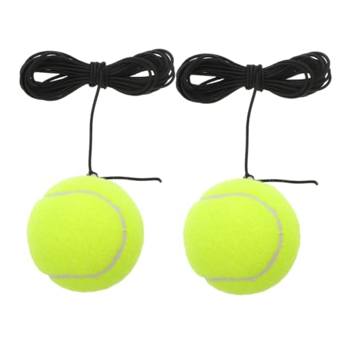 Didiseaon 2 Pack Tennis Trainer Ball Set with Elastic Rope for Solo Practice Portable Training Tool for Beginners and Advanced Players