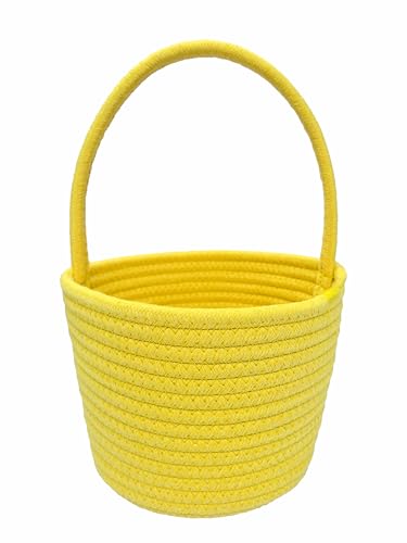 Prudance Small Woven Basket Handle Bag 6 x 5 Yellow