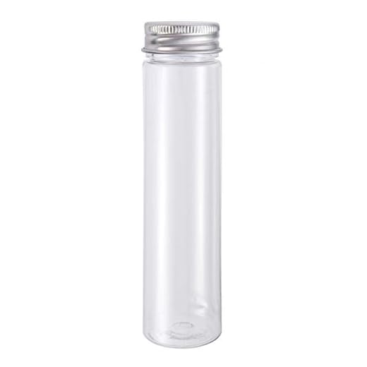 UEETEK Tubos de prueba claros plásticos planos de 15pcs 110ml con los tapones de rosca Bolsos cosméticos de la loción del viaje del caramelo