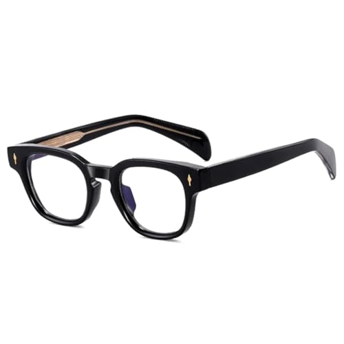 Monture de lunettes avec charnières à ressort flexibles, style rétro transparent et robuste