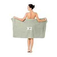 Ruggeri - Set van 2 douche- en badhanddoeken 70 x 140 cm - 100% puur katoen extra zacht - Handdoekencollectie - Let's Color! (Wit