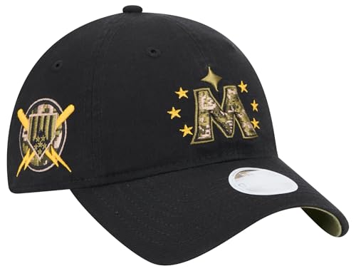 New Era Minnesota Twins Women's Armed Forces Day 2024 Relaxed Fit Adjustable Cap - MLB Ladies 9Twenty Black Baseball Dad Hat