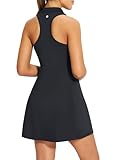 baleaf Womens Golf Dress Sleeveless Tennis Dresses with Built in Shorts Pockets Racerback Workout Athletic Black M
