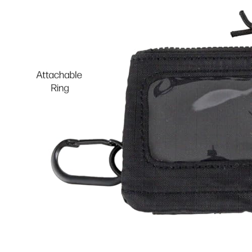 Image of Thread Wallets Pouch Wallet - Compact Zip Wallet with Clear ID Window, Coin & Card Pockets, and Key Stash - Lightweight Rip-Stop Travel Wallet for Men & Women (Black)