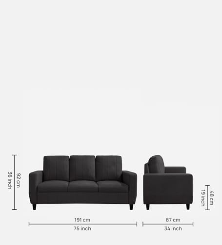 Image of Sleepyhead Bae Designed by Duroflex - 5 Seater Sofa, 3+1+1 Sofa Set |Premium Fabric Living Room Sofa Set with Modern Space-Saving Design |Comfort Seating & Easy-Clean |3 Year Warranty - Woody Brown