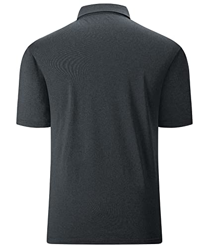 Geek Lighting Mens Golf Shirts Short Sleeve Casual Summer Moisture Wicking Golf Tennis Polo, Dark Grey 3Xl #TOP2