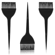 Hair Dye Brush, 3 Pcs Hair Color Brush, Professional Color Brushes for HairStylist Reusable Color-Tint Applicator for Women Men Salon Use Home DIY Dyeing Black