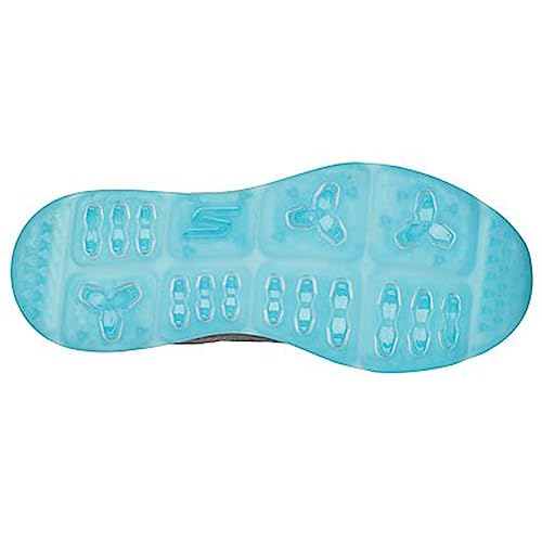 Skechers Women's Go Elite 5 Arch Fit Waterproof Golf Shoe Sneaker, Grey Aqua, 2.5 UK3