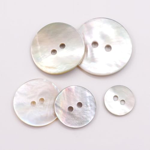ECYC Ltd 10 Pcs 20mm Mother of Pearl Buttons - Round, Natural Shell, Pearlized for Sewing, Coats, Suits, Shirts, Jackets, DIY Crafts