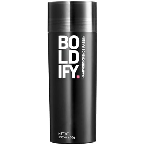BOLDIFY Streuhaar für Dünner Werdendes Haar (Dunkelbraun) Unsichtbar Natürlich Große Flasche 56g Kaschiert Haarausfall in 15 Sek Haarverdichtung Haarpuder für Feines Haar Frauen/Männer