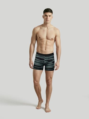 Image of TECHNOSPORT Men's Colorblock Trunks Underwear with ElastoLITE 4 Way Stretch Lightweight Breathable Moisture Wicking Soft Anti Odour Anti Microbial Comfort Fit Boxer Briefs Innerwear for Men