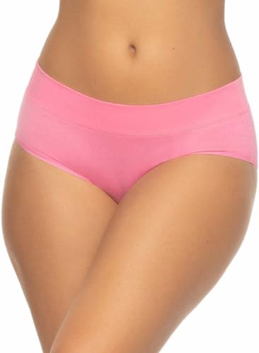 Image of Felina Womens 5 Pack Pima Cotton Wide Waistband Hipster