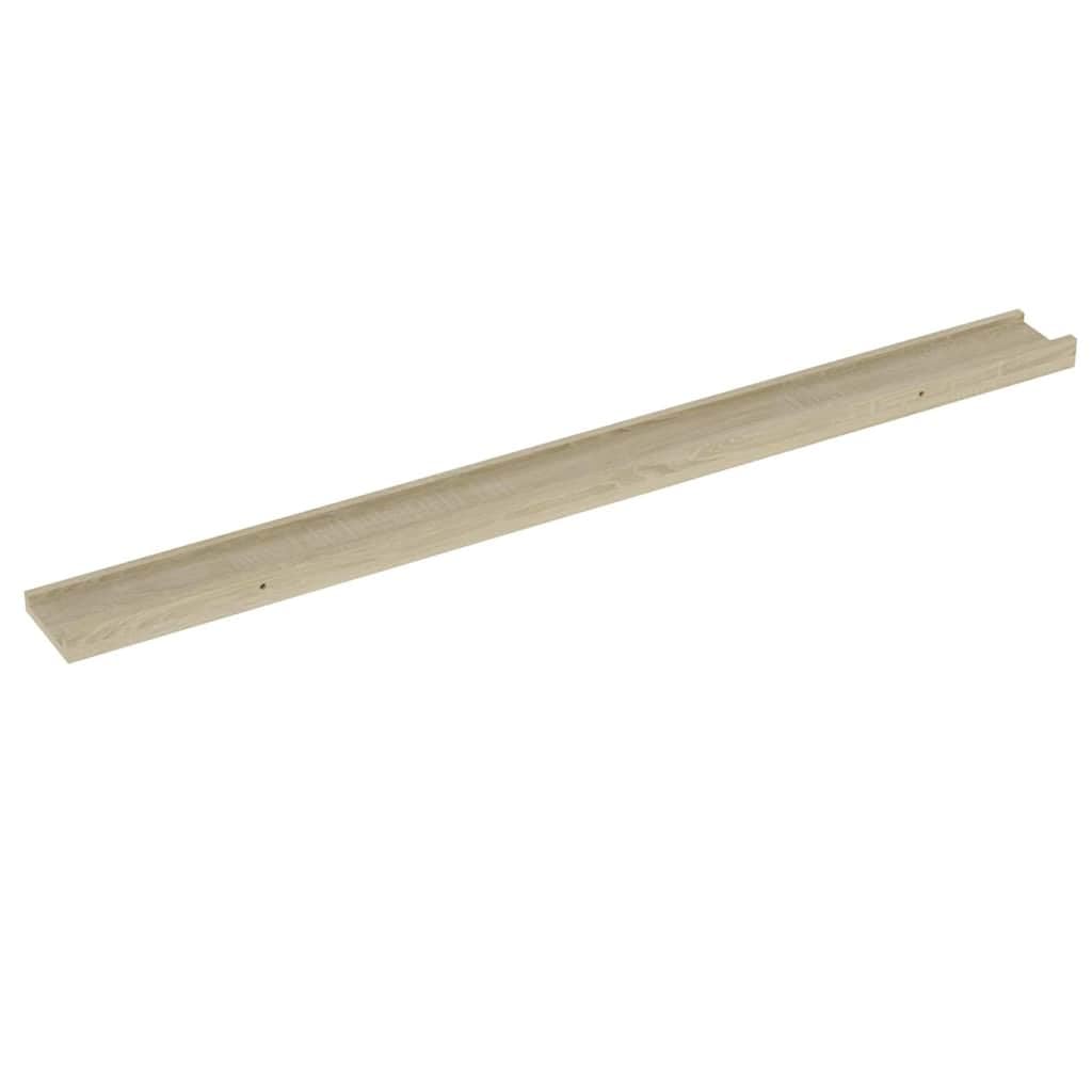 vidaXL 2X Etagères Murales Etagères Suspendues Etagères Flottantes Salon Salle de Séjour Chambre à Coucher Maison Intérieur Chêne Sonoma 100x9x3 cm