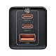 Baseus Travel Charger GaN5 Pro Fast Wall Charger, C+C+U, QC, AFC, PD 65W with Type-C to Type-C (100W) 1m, Black EU (CCGP120201)
