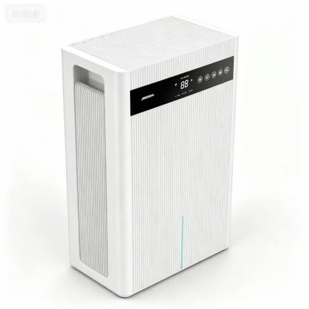 3000ML Deshumificadores Humedad Silencioso, 12-84H Temporización | Bajo Consumo, Pantalla LED, Modo Sueño, Luz Nocturna 7 Colores, ConTubería de Drenaje, para Baño, Dormitorios, Cocina -Blanco