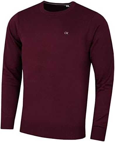 Calvin Klein 2026 Herren Rundhals Golfpullover Baumwolle atmungsaktiv | Superweicher Strick, Wärme, natürlicher Stretch, formbeständig, gerippter Halssaum, Bündchen, Outdoor-Freize