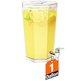 Lifewit 1 Gallon Plastic Drink Dispenser for Parties, Samll Beverage Container for Juice/Tea/Soda, Clear Drink Pitcher with Leakproof Spigot, BPA Free Lemonade Stand Supplies