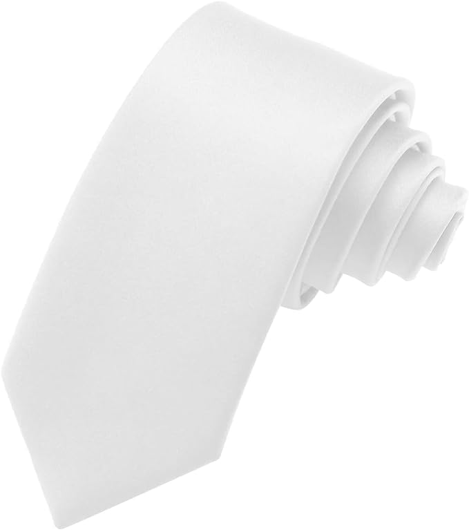 Austora Men's/Boy's Thin Different color Silk Satin Necktie – Formal Solid Color Tie