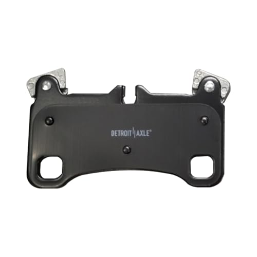 Image of Detroit Axle - Rear Ceramic Brake Pads w /Hardware Replacement for 2008 2009 | 2010 Porsche Cayenne Volkswagen Touareg - 2pc Set