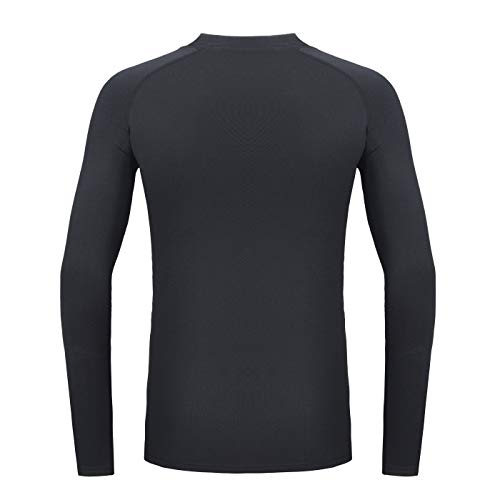 Boys Long Sleeve Thermals Youth Compression Shirts Base Layer Cold Gear Black S - Thumbnail 2