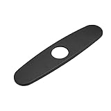 SHAMANDA 10-Inch Escutcheon Hole Cover Deck Plate for Kitchen Sink Faucet, Black Stainless Steel,...