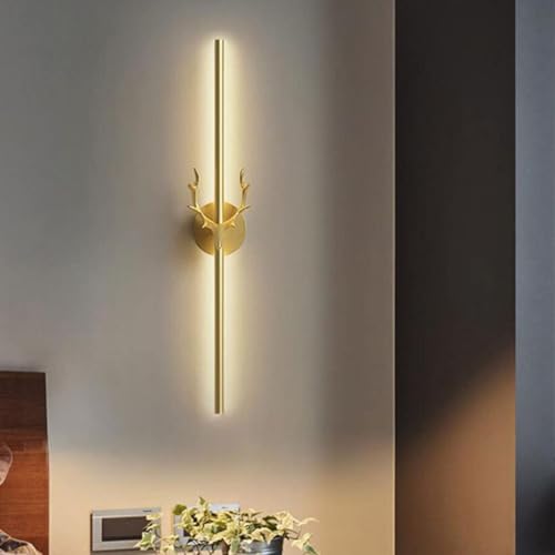 Image of Groeien Modern LED Long Wall Sconce Gold Wall Light for Bedroom Living Room Corridor Lighting Fixtures Wall Mount (DEER-23.5 INCH, 1, Count)