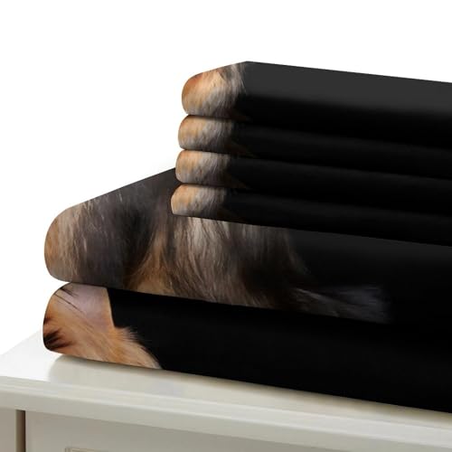 Housse de couette chiot Yorkshire en microfibre résistante de qualité supérieure pour lit single - 7