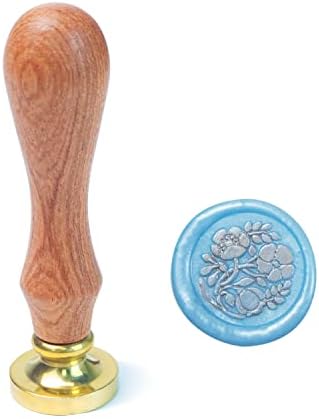 Wax Seal Stamp Set, ANBOSE Wax Seal Stamp Kit Including 6 Pieces Moon Star Mountain Sealing Wax Stamps Copper Seals + 1 Wooden Hilt, Moon Balloon Sealing Wax Stamp Kit for Cards Invitations