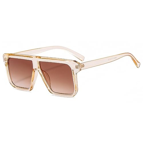 Lunettes de soleil rétro surdimensionnées MUTYNE avec monture noire et verres rose UV400