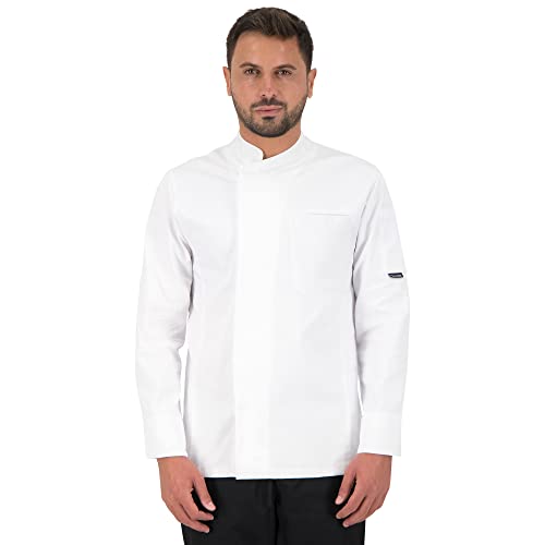 PALLTEX NORI LS Chaquetilla Chef Hombre Chaquetas de Chef Chaquetilla Chef Mujer Chaqueta Cocinero Hombre de Manga Larga, Blanco, XL Cover