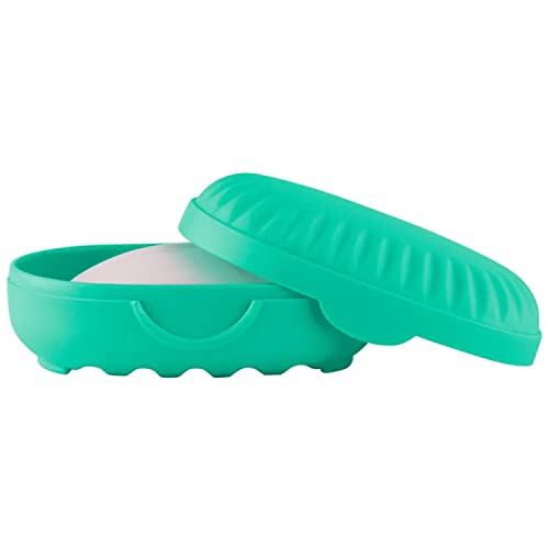 Image of Heart Home Soap Holder for Bathroom | Portable Plastic Self Draining Soap Holder | Leakproof Soap Box for Bathroom, Outdoor Camping, Traveling | Mint Green