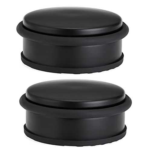 Sumnacon 2Pcs Heavy Duty Door Stoppers No Drill, Sturdy Stainless Steel Floor Door Stops With Anti-Skid Rubber - Decorative Metal Doorstops For Home Office Commercial Industrial, Black #TOP7