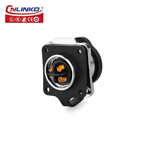 CNLINKO LP-16 Industrial Waterproof Connector IP68 Circular Connector Quick Plugging Aviation Connector Anti-Interference Shell Fast Release Connector M16 2-9 Pin Flange Socket (4 Pin) - Image 2
