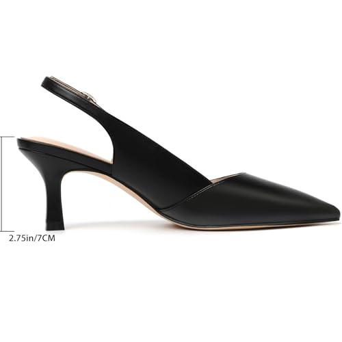 Image of Mostrin Kitten Heels for Women Slingback Pointed Closed Toe Heels Women's Pumps Shoes for Wedding, Party, Commuting