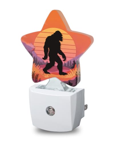 Image of Star Night Light with Dusk to Dawn Sensor, Big Foot Plug in Night Light for Kids Bedroom Nursery, Soft Warm Glow Lamp for Hallway Bathroom Energy Saving