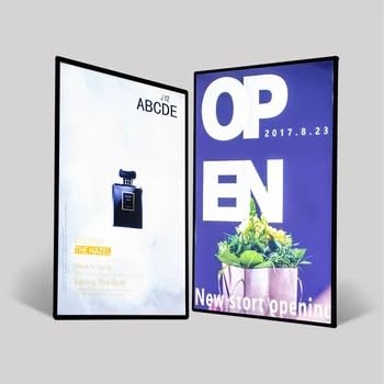 Image of LED Backlit Poster Frame (Non-Digital) for Advertising | Ultra Slim Display Frame for Restaurants, Cafes & Cinemas | Glass Desktop Menu Holder with LED Light (A3)