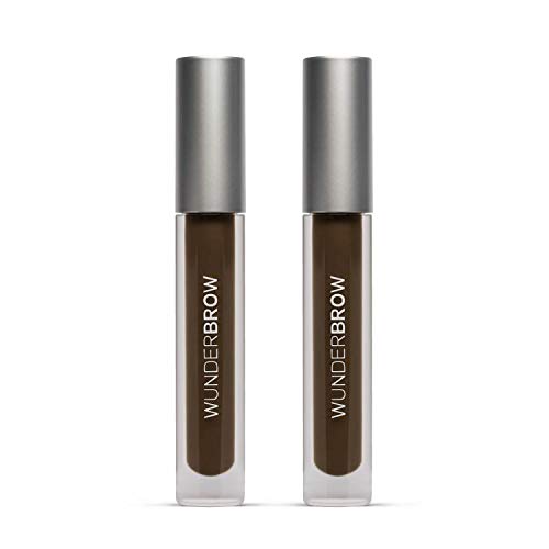WUNDER2 WUNDERBROW Makeup Twin Pack Waterproof Eyebrow Gel For Long Lasting Eye Brow Make Up, Black/Brown
